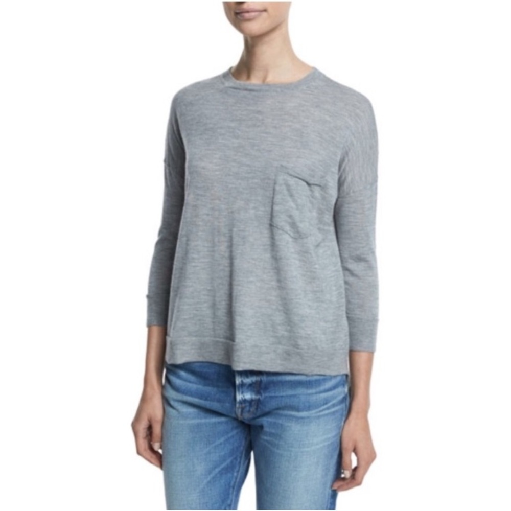 FRAME Gray Crew Neck Sweater